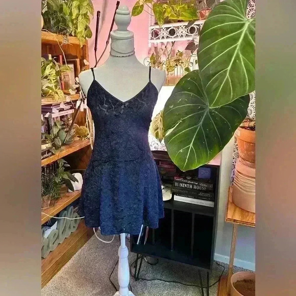 Vintage VICTORIAS SECRET soft navy blue teddy sz small - Picture 1 of 8